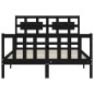 vidaXL Estructura de cama con cabecero madera maciza negro 140x190 cm vidaXL Estructura de cama con cabecero madera maciza negro 140x190 cm