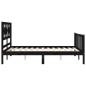 vidaXL Estructura de cama con cabecero madera maciza negro 140x190 cm vidaXL Estructura de cama con cabecero madera maciza negro 140x190 cm