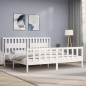 vidaXL Estructura de cama con cabecero madera maciza blanco 200x200 cm