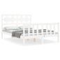 vidaXL Estructura de cama con cabecero madera maciza blanco 140x190 cm vidaXL Estructura de cama con cabecero madera maciza blanco 140x190 cm