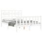 vidaXL Estructura de cama con cabecero madera maciza blanco 140x190 cm vidaXL Estructura de cama con cabecero madera maciza blanco 140x190 cm