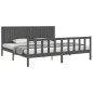 vidaXL Estructura de cama con cabecero madera maciza gris 200x200 cm vidaXL Estructura de cama con cabecero madera maciza gris 200x200 cm