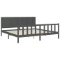 vidaXL Estructura de cama con cabecero madera maciza gris 200x200 cm vidaXL Estructura de cama con cabecero madera maciza gris 200x200 cm