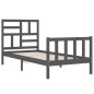 vidaXL Estructura de cama con cabecero madera maciza gris