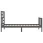 vidaXL Estructura de cama con cabecero madera maciza gris