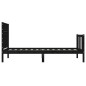 vidaXL Estructura de cama con cabecero madera maciza negro vidaXL Estructura de cama con cabecero madera maciza negro