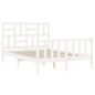 vidaXL Estructura de cama con cabecero madera maciza blanco 140x190 cm