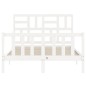 vidaXL Estructura de cama con cabecero madera maciza blanco 140x190 cm