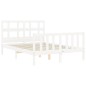 vidaXL Estructura cama de matrimonio con cabecero madera maciza blanco