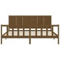 vidaXL Estructura cama y cabecero madera maciza marrón miel 200x200 cm