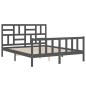 vidaXL Estructura de cama con cabecero madera maciza gris 160x200 cm vidaXL Estructura de cama con cabecero madera maciza gris 160x200 cm