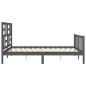 vidaXL Estructura de cama con cabecero madera maciza gris 160x200 cm vidaXL Estructura de cama con cabecero madera maciza gris 160x200 cm