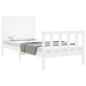 vidaXL Estructura de cama con cabecero madera maciza blanco 90x200 cm