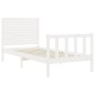 vidaXL Estructura de cama con cabecero madera maciza blanco 90x200 cm