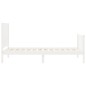 vidaXL Estructura de cama con cabecero madera maciza blanco 90x200 cm