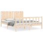 vidaXL Estructura de cama con cabecero madera maciza 160x200 cm vidaXL Estructura de cama con cabecero madera maciza 160x200 cm