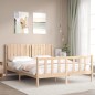 vidaXL Estructura de cama con cabecero madera maciza 160x200 cm vidaXL Estructura de cama con cabecero madera maciza 160x200 cm