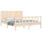 vidaXL Estructura de cama con cabecero madera maciza 160x200 cm vidaXL Estructura de cama con cabecero madera maciza 160x200 cm