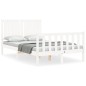 vidaXL Estructura de cama con cabecero madera maciza blanco 120x200 cm