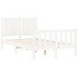 vidaXL Estructura de cama con cabecero madera maciza blanco 120x200 cm