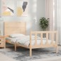 vidaXL Estructura de cama con cabecero madera maciza 90x200 cm vidaXL Estructura de cama con cabecero madera maciza 90x200 cm