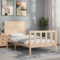 vidaXL Estructura de cama con cabecero madera maciza 90x200 cm vidaXL Estructura de cama con cabecero madera maciza 90x200 cm