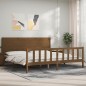 vidaXL Estructura cama y cabecero madera maciza marrón miel 200x200 cm vidaXL Estructura cama y cabecero madera maciza marrón miel 200x200 cm