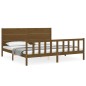 vidaXL Estructura cama y cabecero madera maciza marrón miel 200x200 cm vidaXL Estructura cama y cabecero madera maciza marrón miel 200x200 cm