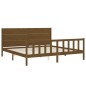 vidaXL Estructura cama y cabecero madera maciza marrón miel 200x200 cm vidaXL Estructura cama y cabecero madera maciza marrón miel 200x200 cm