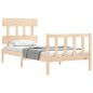 vidaXL Estructura de cama individual con cabecero madera maciza
