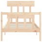 vidaXL Estructura de cama individual con cabecero madera maciza