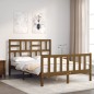 vidaXL Estructura cama cabecero madera maciza marrón miel 120x200 cm