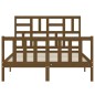 vidaXL Estructura cama cabecero madera maciza marrón miel 120x200 cm
