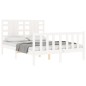 vidaXL Estructura de cama con cabecero madera maciza blanco 140x190 cm vidaXL Estructura de cama con cabecero madera maciza blanco 140x190 cm