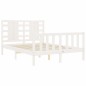 vidaXL Estructura de cama con cabecero madera maciza blanco 140x190 cm vidaXL Estructura de cama con cabecero madera maciza blanco 140x190 cm