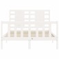 vidaXL Estructura de cama con cabecero madera maciza blanco 140x190 cm vidaXL Estructura de cama con cabecero madera maciza blanco 140x190 cm