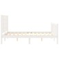 vidaXL Estructura de cama con cabecero madera maciza blanco 140x190 cm vidaXL Estructura de cama con cabecero madera maciza blanco 140x190 cm
