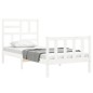 vidaXL Estructura de cama con cabecero madera maciza blanco 90x200 cm vidaXL Estructura de cama con cabecero madera maciza blanco 90x200 cm