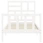 vidaXL Estructura de cama con cabecero madera maciza blanco 90x200 cm vidaXL Estructura de cama con cabecero madera maciza blanco 90x200 cm