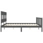 vidaXL Estructura de cama con cabecero madera maciza gris 200x200cm vidaXL Estructura de cama con cabecero madera maciza gris 200x200cm