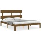 vidaXL Estructura de cama con cabecero madera marrón miel 160x200 cm vidaXL Estructura de cama con cabecero madera marrón miel 160x200 cm