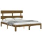 vidaXL Estructura de cama con cabecero madera marrón miel 160x200 cm vidaXL Estructura de cama con cabecero madera marrón miel 160x200 cm
