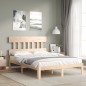 vidaXL Estructura de cama de matrimonio con cabecero madera maciza vidaXL Estructura de cama de matrimonio con cabecero madera maciza