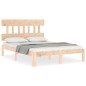 vidaXL Estructura de cama de matrimonio con cabecero madera maciza vidaXL Estructura de cama de matrimonio con cabecero madera maciza