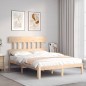 vidaXL Estructura de cama de matrimonio con cabecero madera maciza vidaXL Estructura de cama de matrimonio con cabecero madera maciza