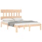vidaXL Estructura de cama de matrimonio con cabecero madera maciza vidaXL Estructura de cama de matrimonio con cabecero madera maciza