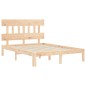 vidaXL Estructura de cama de matrimonio con cabecero madera maciza vidaXL Estructura de cama de matrimonio con cabecero madera maciza