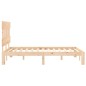 vidaXL Estructura de cama de matrimonio con cabecero madera maciza vidaXL Estructura de cama de matrimonio con cabecero madera maciza