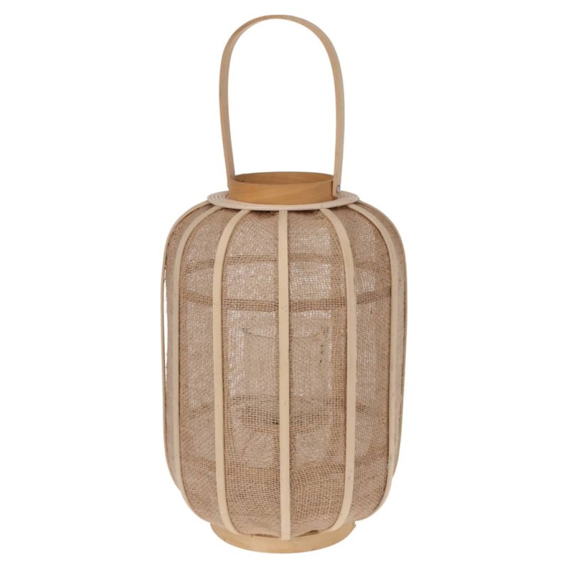 H&S Collection Farol colgante ratán beige 28x40 cm H&S Collection Farol colgante ratán beige 28x40 cm