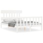 vidaXL Estructura de cama con cabecero madera maciza blanco 120x200 cm vidaXL Estructura de cama con cabecero madera maciza blanco 120x200 cm